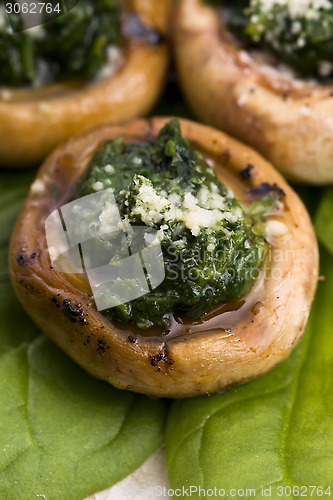 Image of mushrooms stuffed with spinach