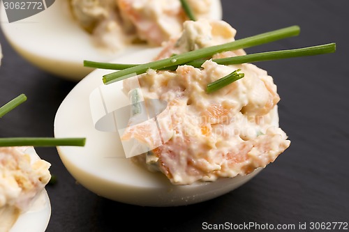 Image of stuffed eggs with salmon 