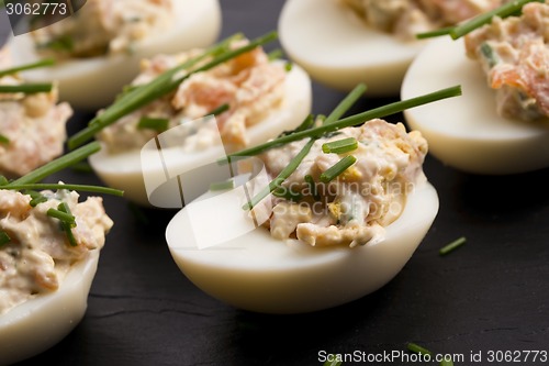 Image of stuffed eggs with salmon 