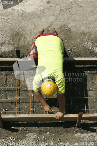 Image of Worker preparing formwork