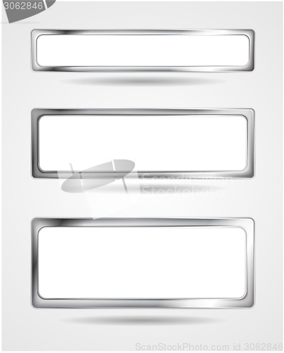 Image of Steel metal banner frame. Vector border