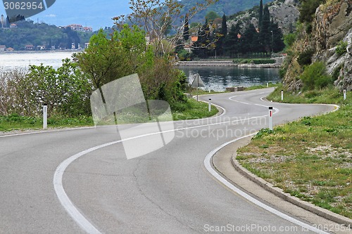Image of Curvy seaside road