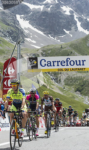 Image of Group of Cyclists on Col du Lautaret
