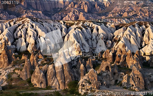 Image of View of Cappadocia valley at spring sunset