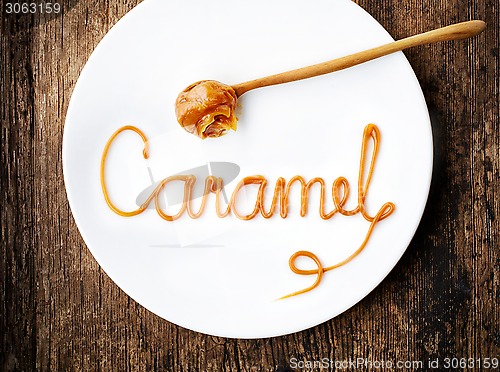Image of Word Caramel on white plate
