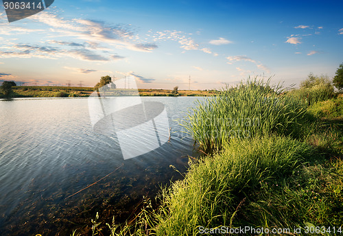 Image of Sunset over river