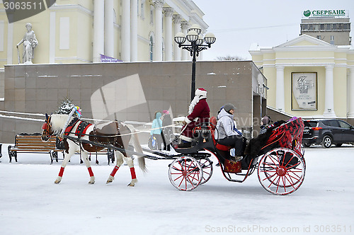 Image of Festive drivings in the carriage with Father Frost.