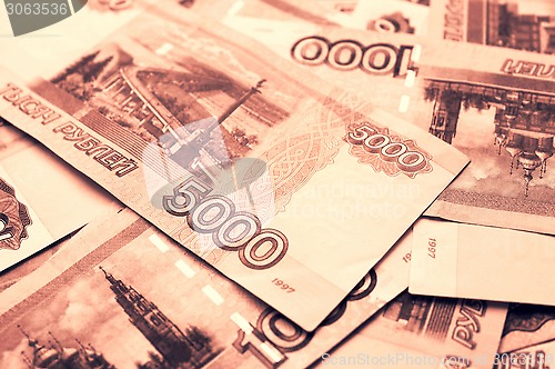 Image of Money background with russian ruble