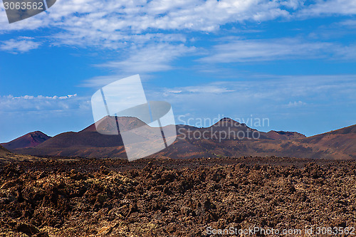 Image of Volcanic  Mountains  in Lanzarote island, Spain