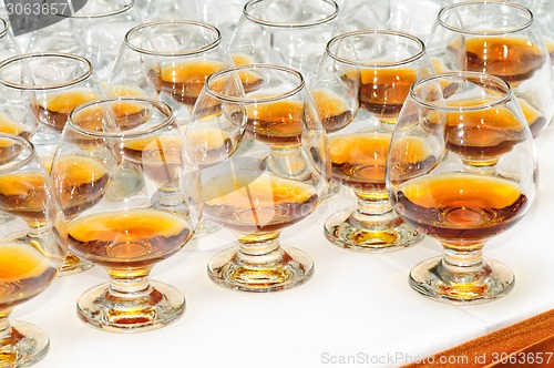 Image of glasses with cognac or brandy