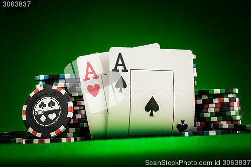 Image of chips and two aces