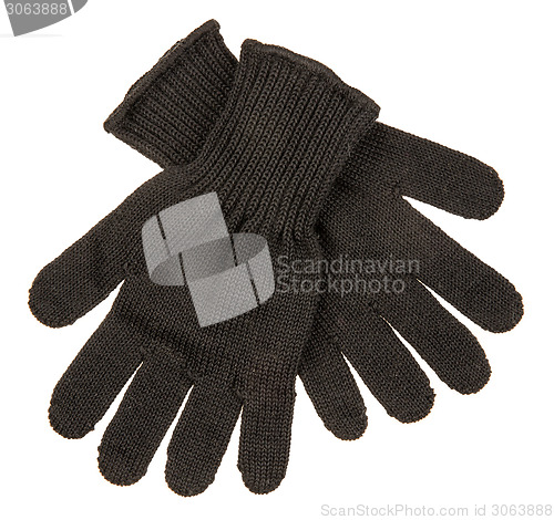 Image of Blue Knit Gloves isolated