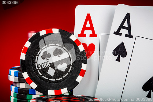 Image of chips and two aces