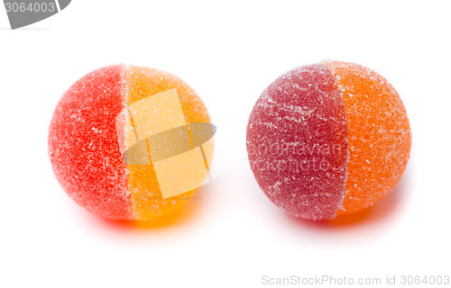 Image of Two round jelly candy sugar.