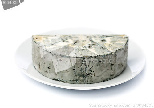 Image of Cheese with black mold on the plate.