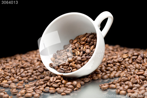 Image of cup with coffee beans