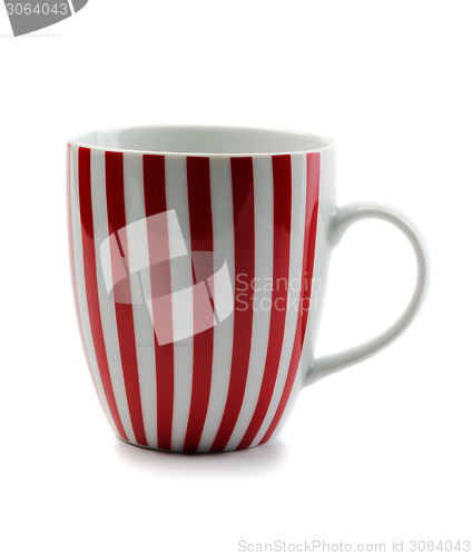 Image of Porcelain cup red stripes