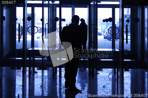 Image of silhouette of the security guard