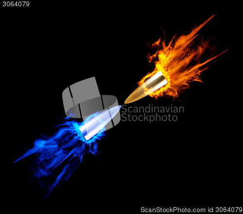 Image of Flying burning bullet