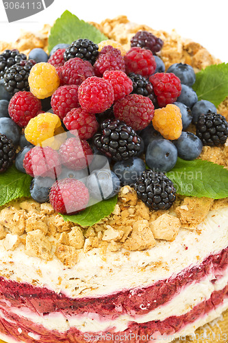 Image of Italian dessert with berries. 