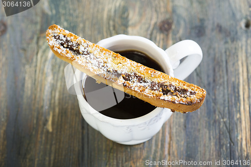 Image of Biscotti with chocolate and walnuts.