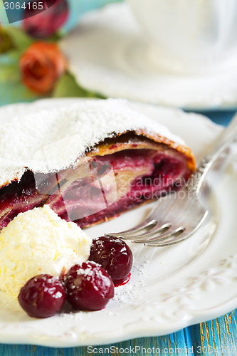 Image of Piece of cherry strudel.