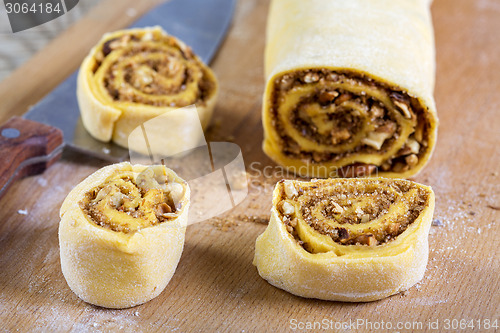 Image of Preparation of spicy pumpkin buns.