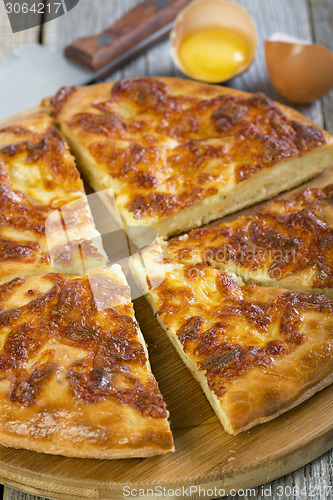 Image of Hachapuri - Mengrelian cheese pie.