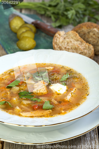 Image of Rassolnik - traditional Russian soup.
