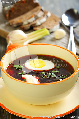 Image of Vegetable soup with beet.