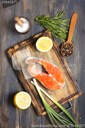 Image of Salmon, lemon and spices.