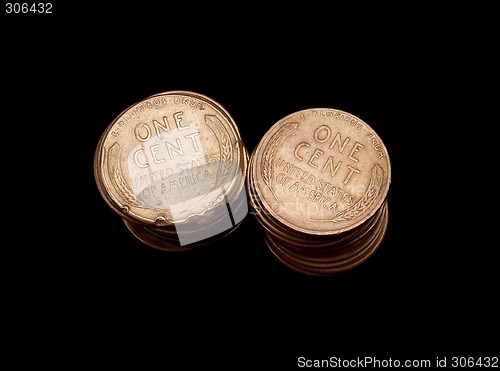 Image of Stacked USA Wheat Pennies