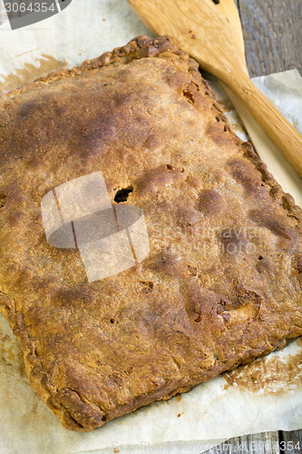 Image of  Homemade pie close up.