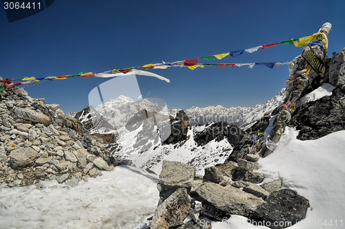 Image of Flags flying in the wind