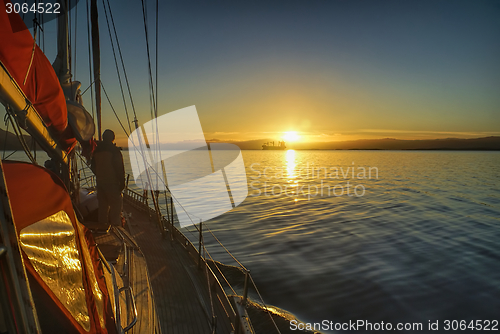Image of Sunrise from yacht
