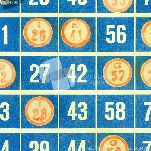 Image of Blue bingo card isolated