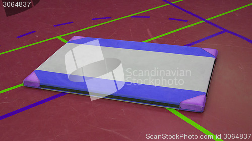Image of Very old mat on a court