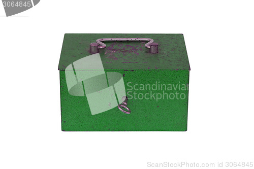 Image of Green moneybox isolated