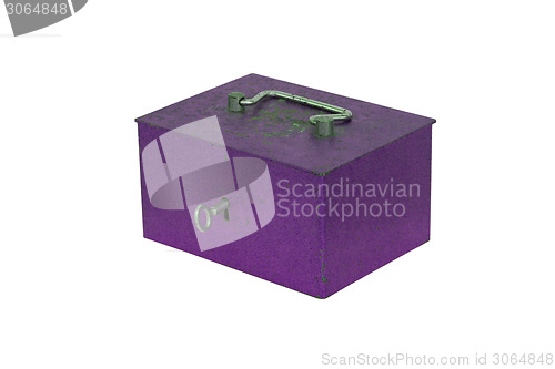 Image of Purple moneybox isolated