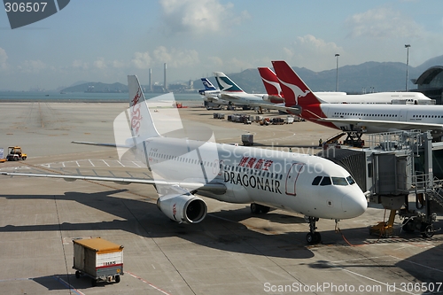 Image of Dragonair Airbus A320-300. Airliner company from Hong Kong