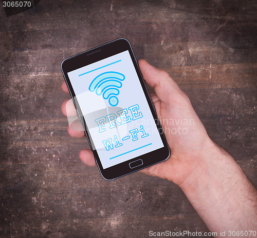 Image of Free Wi-Fi on a mobile phone