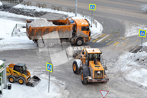 Image of Cleaning of snow by means of special equipment.