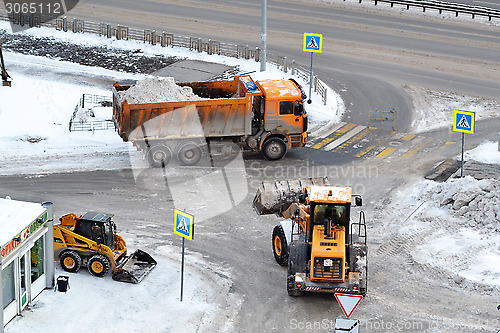 Image of Cleaning of snow by means of special equipment.