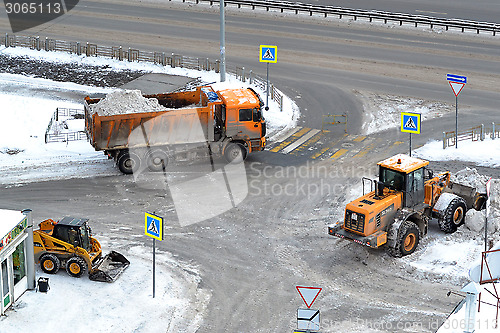 Image of Cleaning of snow by means of special equipment.