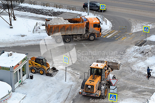 Image of Cleaning of snow by means of special equipment.