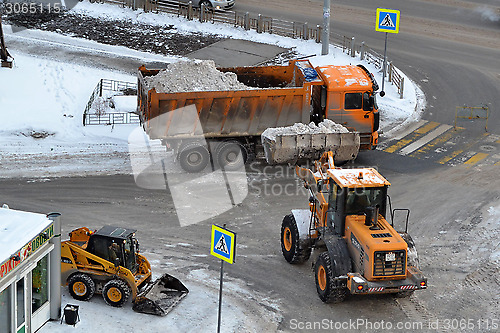 Image of Cleaning of snow by means of special equipment.