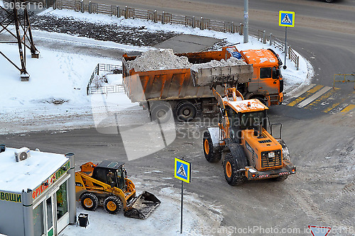 Image of Cleaning of snow by means of special equipment.