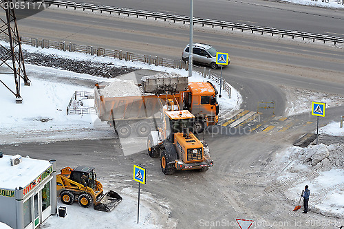 Image of Cleaning of snow by means of special equipment.