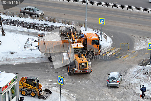 Image of Cleaning of snow by means of special equipment.