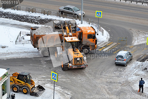 Image of Cleaning of snow by means of special equipment.